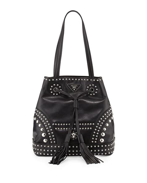 prada studded bucket bag